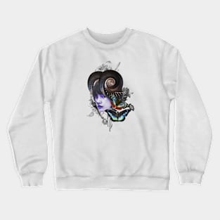 Surreal Female and Floral Collage Art Crewneck Sweatshirt